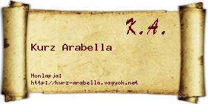 Kurz Arabella névjegykártya